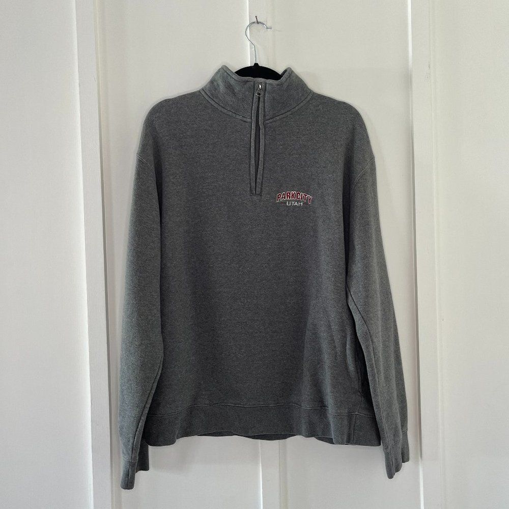 PARK CITY Utah Big Cotton Quarter Zip SIZE L